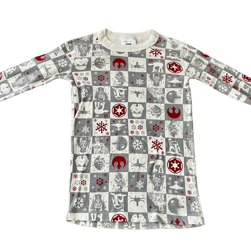 Hanna Andersson Star Wars Christmas Kids Long Sleeve Shirt - Gray and Red